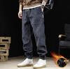 Calça Jogger Casual Esportiva de Veludo Cotelê Waffle para Homens, Novo Modelo Outono e Inverno 2026, Calça Grossa Preta de Tamanho Grande para Homens