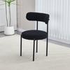 Silla de Comedor Hogar Terciopelo Teddy Estilo Nórdico Lujo Ligero Moderna Simple Casual Silla de Maquillaje Silla Creativa de Diseñador con Respaldo