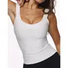 Venta al por mayor Europea y Americana 2026 Verano Nuevo Estilo Dos Tonos Cuello Redondo Ajustado Top de Punto Espalda Descubierta Camiseta sin Mangas R10-A735 para Mujer