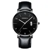 Reloj Minimalista de Cuarzo para Hombre, Indicador de Fecha Correa de Malla Negra Casual de Negocios Luminoso Reloj de Pulsera para Estudiante