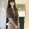 Coleção Mais Vendida~ Xales de Tricô para Mulheres para Primavera, Outono e Inverno, Estilo Coreano Versátil, Xales Triangulares Quentes e Simples, Dropshipping Transfronteiriço