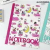 Coleção de cadernos B5 grampeados, páginas pautadas com desenhos fofos grampeados, diário de estudante, caderno planejador