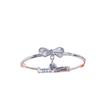 Pulsera de Campana de Lazo de Cobre Blanco Plateado para Mujer Sello de Acero S999 Diseño Nicho Gama Alta Pulsera de Princesa Joven