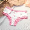 Lindo Estampado de Fresas Encaje Ropa Interior para Niña Cintura Media Cubre Cadera Bragas para Mujer Ropa Interior Cómoda y Transpirable 461