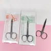 Tesoura para Sobrancelhas, Aparador de Sobrancelhas, Cabeça Redonda, Cabeça Curva, Tesoura para Cílios de Aço Inoxidável, Aparador de Sobrancelhas e Pelos do Nariz, Ferramentas para Aparar Sobrancelhas, Pinça para Cílios Postiços