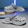Sapatos perfurados de sola grossa masculinos de verão para exterior respiráveis modernos da moda versáteis que aumentam a altura antiderrapantes para dirigir sandálias de bico fechado femininas
