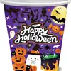 Vajilla para Fiesta Platos de Papel Vasos de Papel Servilletas de Papel Cubiertos Tenedores y Cucharas Set Desechable Decoración para Fiesta Temática de Halloween Suministros