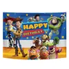 Telón de fondo de Toy Story de Dibujos Animados Suministros de Decoración para Fiesta de Cumpleaños Infantil Montaje de Escena Pancarta de Cumpleaños