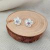Brincos de Flor de Cerejeira Romântica com Diamante em Prata S925 Brincos Frescos Doces Joia para Orelha Simples Temperamento Design Vento Frio