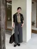 ICCIICC Pantalones Rectos de Lana Estilo Minimalista Old Money Otoño Invierno Pantalones Casuales de Traje de Nueve Puntos Petite para Viajar 3014