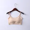Camiseta Interior de Modal con Almohadilla en el Pecho, de una Pieza, Corta, sin Aros, Ropa Interior Deportiva, Tubo para el Pecho con Relleno Recogido