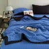 2026 Nuevo Estilo Hilo Esponjoso Sencillo Colcha de Verano Juego de Cuatro Piezas 110*150cm Colcha de Verano Individual Crónica-Azul Blues