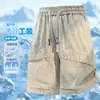 M-XL Verano Nuevo Talla Grande Algodón Puro Pantalones Cortos de Trabajo para Hombre, Extra Grande y Holgados, Estilo Americano Tie-Dye Degradado Transpirables