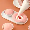 Molde para Mochi Nieve para Uso Doméstico, Molde para Hacer Mochi Nieve, Pasteles de Arroz Glutinoso, Daifuku, Herramienta de Cocina para Hacer Dumplings de Arroz Verde, Herramienta para Hornear Semicircular