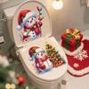 Papai Noel Boneco de Neve Adesivo de Vaso Sanitário Natal Supermercado Banheiro Vaso Sanitário Decoração de Atmosfera Festiva Adesivo de PVC