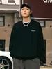 Moletom Crewneck Estampado Estilo Americano Retrô para Homens, Nova Marca de Moda High-Street da Primavera, Peça Pesada de Caimento Solto para Casal, Jaqueta Ins Q