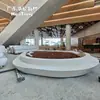 Banco de árvore GRC cinza claro, banco de árvore de concreto aparente, fabricante de cadeira de canteiro de flores para área verde escolar feito sob medida
