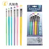 Conjunto de Canetas Aquarela Transfronteiriças com 6 Peças, Série de Cores Macaron, Canetas Pincel de Nylon para Guache, Tinta Acrílica e Pintura a Óleo