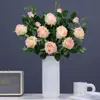 3 Cabezas de Flores Artificiales de Rosa, Flores Artificiales, Decoraciones de Mesa para el Hogar, Decoraciones para Escenas de Boda, Rosas Decorativas, Flores Artificiales de Rosas Pequeñas