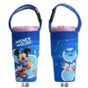 Funda para Taza de Hielo Hecha de Tela de Buceo, Funda Elástica para Taza de Agua, Funda Protectora para Portavasos de Coche, Diseño de Dibujos Animados, Ampliada y Engrosada, Portátil y de Mano