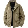 Nova jaqueta casual de gola alta para primavera e outono para homens, casaco da moda coreana tendência, roupa masculina versátil estilosa de corte solto