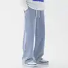 Jeans de marca de moda para hombre otoño 2023 nuevos pantalones de pierna ancha rectos holgados con cintura elástica pantalones casuales de moda para hombre