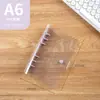 Caderno A6 de folhas soltas transparente simples PVC couro macio destacável concha com clipe colorido macaron A5 concha de folhas soltas de seis furos