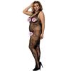 Amazon talla grande ropa interior sexy sin mangas europea y americana talla Longteng jacquard entrepierna body tentación caliente ropa de malla