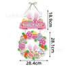 Decoración Creativa de Pascua Transfronteriza Colgante de Puerta Bandera de Conejo Feliz Pascua Colgante de Cuerda Decoración de Fiesta de Pascua