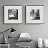 Pared de Fotos Francesa en Blanco y Negro Decoración de Sala de Estar Pintura Nicho Retro Entrada Pintura de Alta Gama Pasillo Pintura Colgante Mural de Cabecera