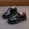 Zapatos de Cuero para Niños Suela Blanda Primavera y Otoño Negro Estilo Británico Zapatos Infantiles de Una Sola Capa Zapatos para Estudiantes de Primaria y Secundaria