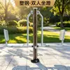 Equipo de fitness de madera y plástico para exteriores, nuevo estándar nacional, pista de fitness de aleación de aluminio, combinación de equipos deportivos para parques al aire libre y plazas.