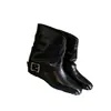 Otoño/Invierno 2026 Nuevas Botas Vaqueras Retro Meilade Botas de Mezclilla Punta Cuadrada Botas Cortas que Visualmente Adelgazan Botas Fruncidas Botas Adelgazantes Para Mujer
