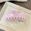 Pinza Rectangular para el Cabello de Estilo Francés Minimalista Elegante Transparente Hielo con Brillo Fino Media Pinza Tiburón para el Cabello, Pasador de Gama Alta, Accesorio para el Cabello