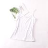 Camisole Pequena de Modal Feminina Roupa Íntima Verão Fina Justa Camisa Base Curta Preto e Branco Top Externo Sexy