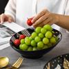 Vajilla de cerámica con relieve estilo japonés de 8 pulgadas, color bajo vidriado, cuenco creativo de boca biselada para ensalada de frutas, helado, helado, cuenco para fideos