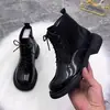 Botas Martin de suela plana, piel suave para mujer, colección otoño/invierno 2026, diseño de charol de moda, botines de doble cremallera, forrados de felpa para abrigar, botas de algodón para mujer