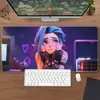 Jinx League of Legends Gaming Esports Alfombrilla de Ratón Extra Grande para Escritorio Borde Engrosado Protección Suave para la Muñeca Alfombrilla para Escritorio de Computadora
