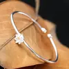 Nafoge joyería de plata al por mayor hecha a mano retro flor tridimensional pulsera para mujer 925 plata pulsera abierta