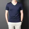 Comércio Exterior Transfronteiriço Verão 2026 Novo Estilo Gola Redonda Fashionable Manga Curta Camiseta para Homens Cor Sólida Casual Simples Slim Fit Top para Homens