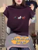 Camiseta Blanca de Puro Algodón Cepillado de Manga Corta para Mujer, Nuevo Estilo Verano 2026, Estampada, de Moda, Versátil, Top que Reduce la Edad, Tendencia
