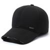 Sombrero de tela de escalera para hombre, invierno cálido con forro polar, gorra con visera para personas de mediana edad y mayores, casual, con protección para las orejas, gorra de béisbol para hombre, gorra de algodón para hombre