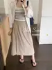 Pantalones Culotte de Carga Doble Capa Estilo Americano 2025 Nuevo Verano Secado Rápido Cintura Alta Ajustados de Pierna Ancha Diseño Delgado Culottes para Mujer