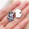Colgante de perrito con lunares lindos, perro con estampado de dibujos animados coloridos, accesorio para pendiente DIY, llavero en stock