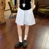 Falda Corta Azul Marino de Cintura Alta Estilizadora Estilo A Japonés para Mujer, Falda Deportiva Casual Holgada de Verano de Cinco Puntos para Figuras Pequeñas