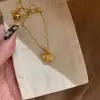 Collar Vintage de Manzana Dorada Cepillada para Mujer, Diseño de Nicho Ins, Colgante de Fruta de los Deseos para Nochebuena, Cadena para Clavícula con Circonita