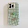 Funda de Teléfono Móvil Pequeña Fresca Cuadros Corazón Adecuada para Apple 16Promax Iphone15 Creativa 14 Linda 13 Simple