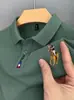 Camisa Polo para Hombre Verano Casual Nuevo Estilo Bordado Cuello Campana Moda Holgada Manga Corta Camiseta con Bordado Versátil Moderna