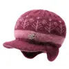 Gorro de punto forrado de forro polar a prueba de viento y resistente al frío para otoño e invierno, diseñado para proteger las orejas, para madres de mediana edad y mayores