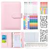 Cuaderno de Presupuesto en Efectivo de Hojas Sueltas A6, Agenda de Piel PU Macaron con Ranuras para Tarjetas, Carpeta para Guardar Dinero, Exclusivamente para Ventas Transfronterizas